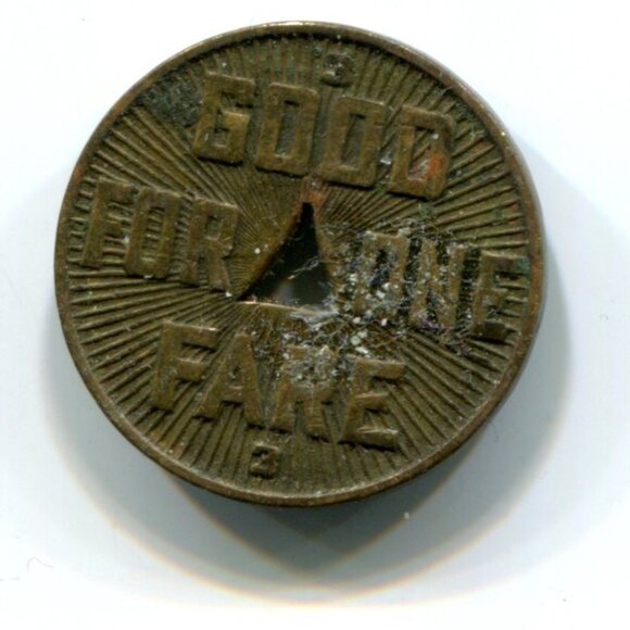 1922 Pittsburgh Railways Co. Fare Token (b554) - Picture 2 of 2